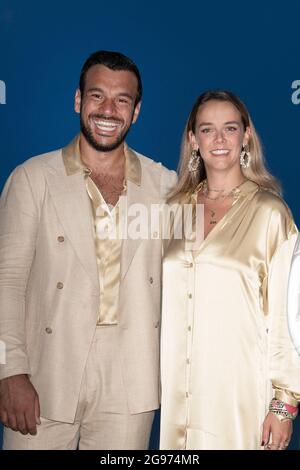 Pauline Ducruet und Maxime Giaccardi nehmen am 24. Juli 2021 in Monte-Carlo, Monaco, an der „Fight AIDS Gala“ im Sporting Monte-Carlo Teil. Foto von David Niviere/ABACAPRESS.COM Stockfoto