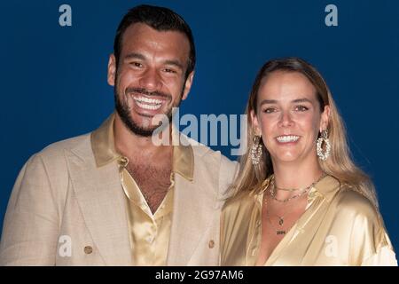 Pauline Ducruet und Maxime Giaccardi nehmen am 24. Juli 2021 in Monte-Carlo, Monaco, an der „Fight AIDS Gala“ im Sporting Monte-Carlo Teil. Foto von David Niviere/ABACAPRESS.COM Stockfoto