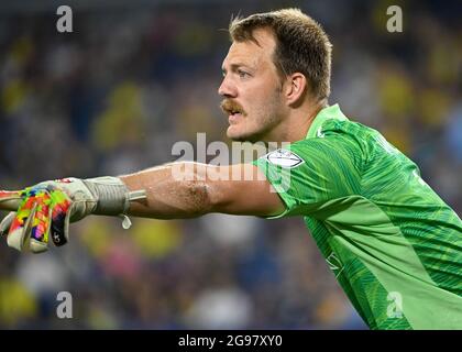 Nashville, TN, USA. Juli 2021. Nashville-Torwart Joe Willis (1), im Einsatz während des MLS-Spiels zwischen dem FC Cincinnati und dem SC Nashville im Nissan Stadium in Nashville, TN. Kevin Langley/CSM/Alamy Live News Stockfoto