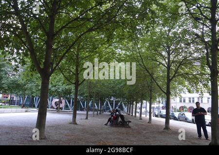 Besselpark in Kreuzberg, Berlin, Deutschland - 24. Juli 2021. Stockfoto