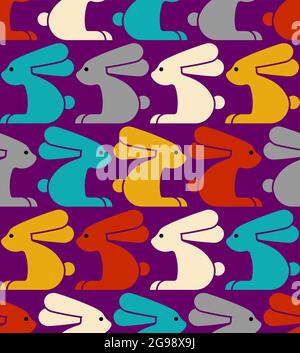 Hase Muster nahtlos. Kaninchen Hintergrund. bunny Textur Vektor Stock Vektor