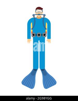 Abteller isoliert. frogman Vektorgrafik. Unterwassertaucher Stock Vektor