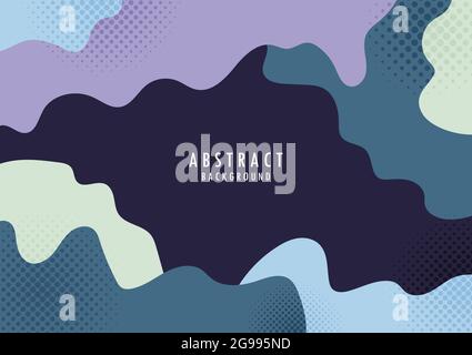 Abstrakte organische Form mit Halbton-Design bunte Vorlage. Überlappung für Vorlage mit minimalem Stil. Stock Vektor