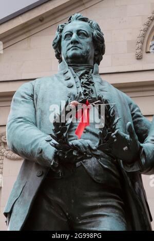 Die Statue Johann Wolfgang Goethe von Ernst Rietschel in Weimar Stockfoto