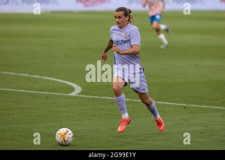 24. Juli 2021, Sant Joan Despi, Spanien: Griezmann vom FC Barcelona beim Vorsaison-Freundschaftsspiel zwischen dem FC Barcelona und dem FC Girona im Johan Cruyff Stadium in Sant Joan Despi, Spanien. (Bild: © David Ramirez/DAX via ZUMA Press Wire) Stockfoto