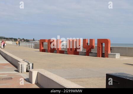 Colwyn Bay North Wales ist eine Stadt, Gemeinde und Badeort in Conwy County Bezirk an der Nordküste von wales mit Blick auf das irische Meer Stockfoto