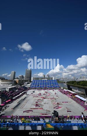 Allgemeine Ansicht, Tokio 2020 Olympische Spiele Skateboarding Men's Street im Ariake Sports Park in Tokio, Japan 25. Juli 2021. Kredit: MATSUO.K/AFLO SPORT/Alamy Live Nachrichten Stockfoto