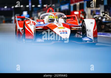 London, Großbritannien. Juli 2021. 29 Sims Alexander (gbr), Mahindra Racing, Mahinda M7Electro, Aktion während des London ePrix 2021, 7. Treffen der Formel-E-Weltmeisterschaft 2020-21, auf dem Excel London vom 24. Bis 25. Juli, in London, Großbritannien - Foto Xavi Bonilla/DPPI Quelle: Independent Photo Agency/Alamy Live News Stockfoto