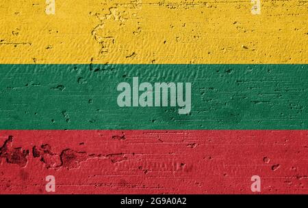 An der Wand ist eine Landflagge gemalt Stockfoto