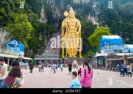 21. August 2017. Gombak, Malaysia. Die Wahrzeichen lord murugan Statue, hindu Gottheit, innerhalb der batu Höhlen landschaftlich schönen Gegend gombak, selangor malaysia. Stockfoto