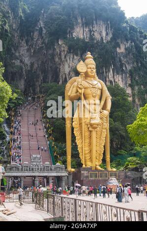 21. August 2017. Gombak, Malaysia. Die Wahrzeichen lord murugan Statue, hindu Gottheit, innerhalb der batu Höhlen landschaftlich schönen Gegend gombak, selangor malaysia. Stockfoto