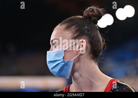 Die belgische Turnerin Nina Derwael, die am dritten Tag der „Tokyo 2020 Ol Stockfoto