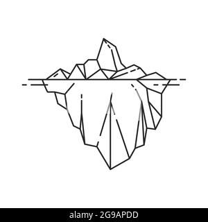 Eisberg-Symbol im Umriss-Stil. Vektorgrafik auf weißem Hintergrund. Stock Vektor