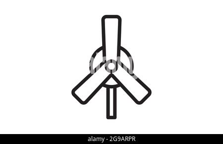 Symbol für Windturbine einfaches Design-Vektorbild Stock Vektor