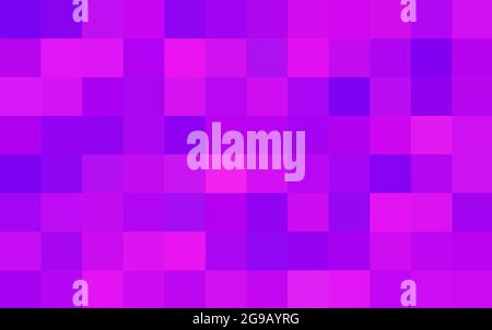 Abstrakter Pixel-violetter Hintergrund. Geometrische Textur aus violetten Quadraten. Vektorgrafik Stock Vektor