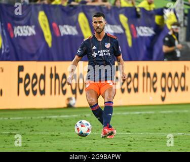 Nashville, TN, USA. Juli 2021. Der Mittelfeldspieler von Cincinnati, Haris Medunjanin (6), im Einsatz während des MLS-Spiels zwischen dem FC Cincinnati und dem SC Nashville im Nissan Stadium in Nashville, TN. Kevin Langley/CSM/Alamy Live News Stockfoto