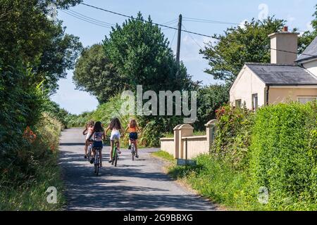 Whiddy Island, Bantry, West Cork, Irland. Juli 2021. Die Whiddy Island in der Bantry Bay war mit ihren Temperaturen von bis zu 26 Grad heute sehr voll mit Besuchern. Met Éireann sagt, dass das gute Wetter zu einem Ende kommen wird und hat Gewitter für die nächsten Tage prognostiziert. Quelle: AG News/Alamy Live News Stockfoto