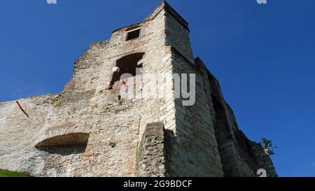 Blick auf den Turm der Burg boskovice in der tschechischen republik Stockfoto