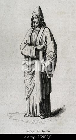 Geschichte Spaniens. Al Andalus. Faqih. Islamischer Jurist und Experte in Fiqh oder islamischer Jurisprudenz. Faqih aus Toledo. Gravur. Historia General de España von Pater Mariana. Madrid, 1852. Stockfoto