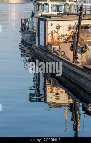 Berlin, Deutschland - 31. August 2019: Stern und Kreisschiffahrt am Anlegeplatz Wannsee Stockfoto