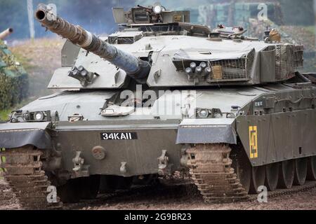 Challenger 1 Hauptkampfpanzer, British Army, Bovington Tank Museum, Dorset, England, Stockfoto