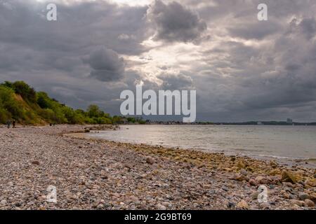 ostsee mehr Ostsee Ostsee mit gelbem Rapsfeld bis zum Wasser Stockfoto