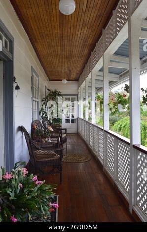 Balkon in Berghaus in Orosi, Costa Rica Stockfoto