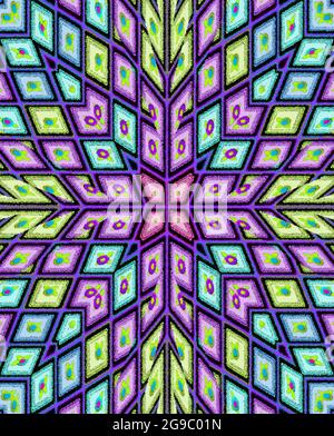 Pastellfarben Quadrate sind mit kleinen Blumen dekoriert. Plätze biegen und über Hintergrund Bild kippen. Stockfoto