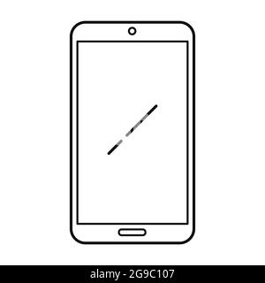 Symbol für die Smartphone-Linie auf weißem Hintergrund. Einfache Vektordarstellung isoliert auf weißem Hintergrund. Stock Vektor