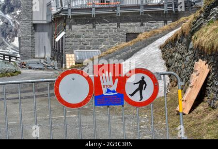 Wilhelm-Swarovski-Beobachtungskarte, Warte, Beobachtungskarte, Nationalpark, Hohe Tauern, Alpenhauptkamm, Großglockner, Kärnten, Kaiser-Franz-Josefs-H Stockfoto