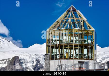 Wilhelm-Swarovski-Beobachtungskarte, Warte, Beobachtungskarte, Nationalpark, Hohe Tauern, Alpenhauptkamm, Großglockner, Kärnten, Kaiser-Franz-Josefs-H Stockfoto