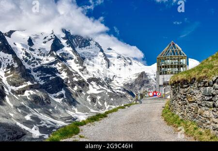 Wilhelm-Swarovski-Beobachtungskarte, Warte, Beobachtungskarte, Nationalpark, Hohe Tauern, Alpenhauptkamm, Großglockner, Kärnten, Kaiser-Franz-Josefs-H Stockfoto