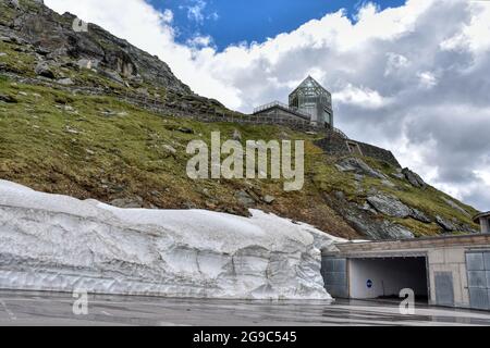 Parkplatz, Parkhaus, Auffahrt, Etage, Garage, Großglockner, Kärnten, Kaiser-Franz-Josefs-Höhe, Hochalpenstraße, Gletscherstraße, Wilhelm-Swarovski Stockfoto