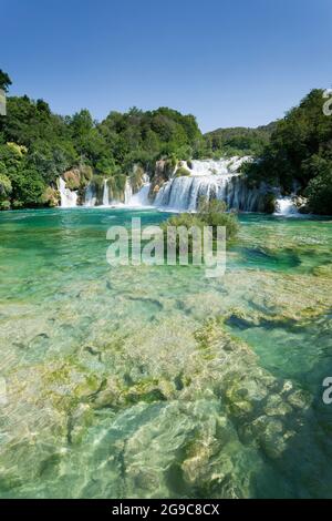 Skradinski Buk Wasserfall, Nationalpark Krka, Dalmatien, Kroatien Stockfoto