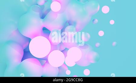 Kugeln, die helles Licht ausstrahlen. 3D-Illustration Stockfoto