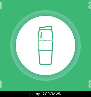 Symbol für wiederverwendbare Farbtasten für Glaskaffee oder Teetasse. Thermoskannen zum Mitnehmen. Zero Waste Lifestyle. Skizzieren Sie das Piktogramm für Webseite, mobile App, Promo. Stock Vektor
