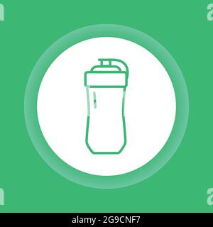 Symbol für die Farbtaste der wiederverwendbaren Glasflasche. Zero Waste Lifestyle. Skizzieren Sie das Piktogramm für Webseite, mobile App, Promo. Stock Vektor