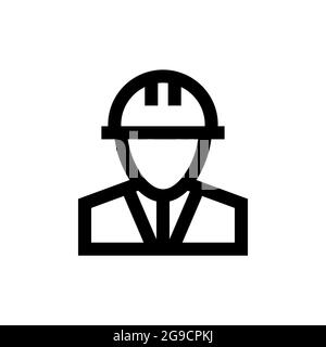 Umriss Symbol Engineer Emblem. Vektorclipart Stock Vektor