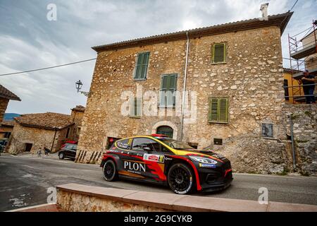 31 Jaroslaw Koltun (POL), Ireneusz PLESKOT (POL), Ford Fiesta R5 MkII, Plon RT, Aktion während der FIA ERC Rally di Roma Capitale 2021, 3. Runde der FIA European Rally Championship 2021, vom 23. Bis 25. Juli 2021 in Roma, Italien - Foto Grégory Lenormand / DPPI Stockfoto