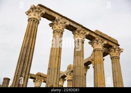 Berühmter römischer Tempel von Evora Stockfoto