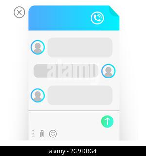 Ein Popup-Online-Fenster zur Unterstützung des Benutzers. Das Messenger-Fenster. Chatbot zur Kommunikation in der mobilen Smartphone-App und auf der Website. Feedback te Stock Vektor
