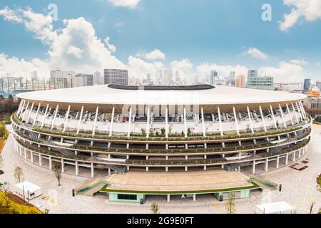 Neues Nationalstadion für die Olympischen Spiele 2020 in Tokio, JAPAN - 26. Januar 2020 Stockfoto