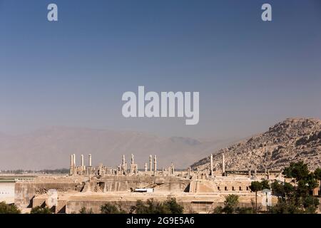 Persepolis, Fernsicht des Kapitalkomplexes, zeremonielle Hauptstadt des Achämeniden-Reiches, Fars-Provinz, Iran, Persien, Westasien, Asien Stockfoto