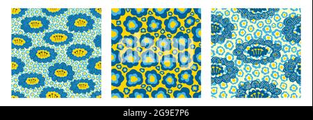 Kollektion Seemeln Muster Blume und Pflanze.Handgezeichneter Druck von Textil.Vintage florales Design. Stock Vektor