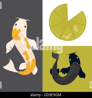 Stellen Sie Koi-Fische Stock Vektor