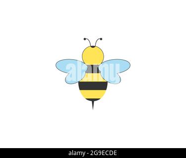 Biene, süße Biene, Käfer, Honigsymbol. Vektorgrafik. Flaches Design. Stock Vektor