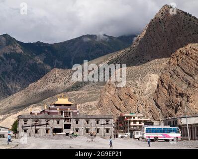 Neue Gebäude in Jomsom, Mustang, Nepal Stockfoto