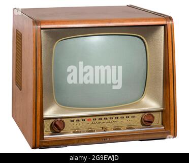 Broadcast, Fernsehen, Fernsehgerät, Saba, Schauinsland T604, Röhrenfernseher, hergestellt von SABA, ZUSÄTZLICHE-RIGHTS-CLEARANCE-INFO-NOT-AVAILABLE Stockfoto