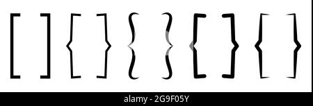 Symbol für eine Klammer. Vector Black Kollektion auf weißem Hintergrund isoliert Stock Vektor