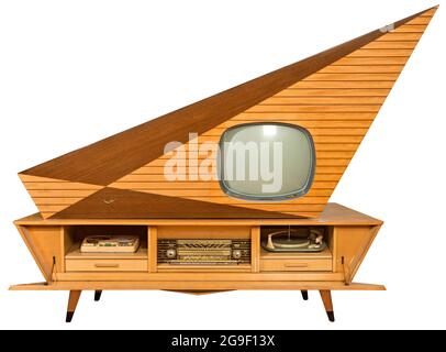 Rundfunk, Radio, Kuba Komet, TV-Luxusschrank, mit integriertem Fernseher, ZUSÄTZLICHE-RIGHTS-CLEARANCE-INFO-NOT-AVAILABLE Stockfoto